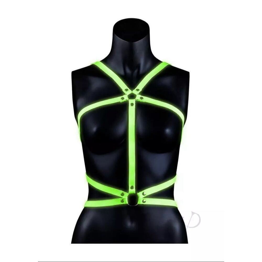 🦋B2G1🦋OUCH! Glow In The Dark NEON GREEN Body Harness | L/XL |